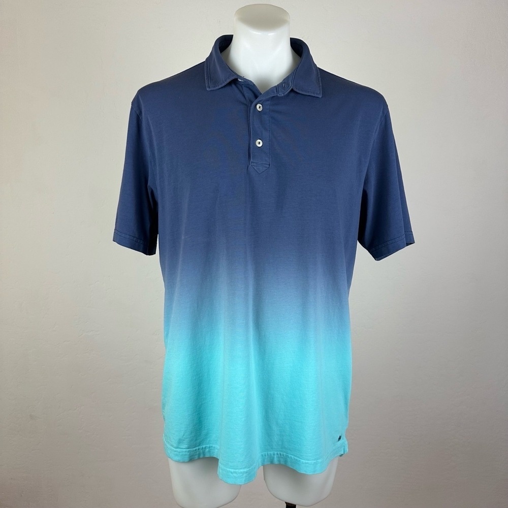 Peter Millar Blue Teal Gradient Polo Shirt